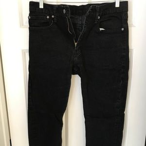 Levi 502 Taper Fit Stretch Black Mens Jeans 34x32